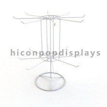 Diseño libre Tablero de mesa Alambre blanco 2 capas 16 Ganchos Llavero giratorio personalizado Display Spinner Rack